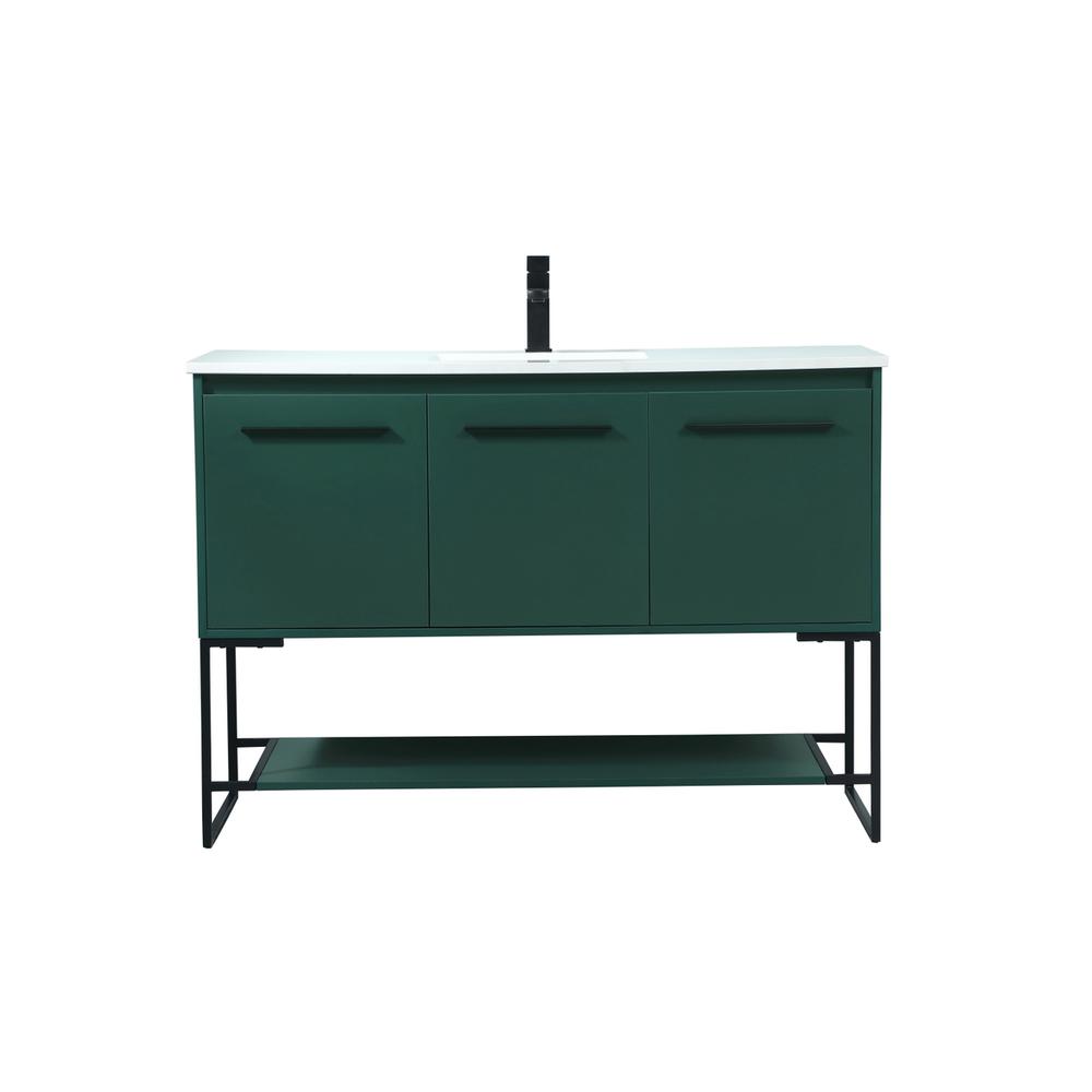 48 inch Single bathroom vanity in green. Picture 1