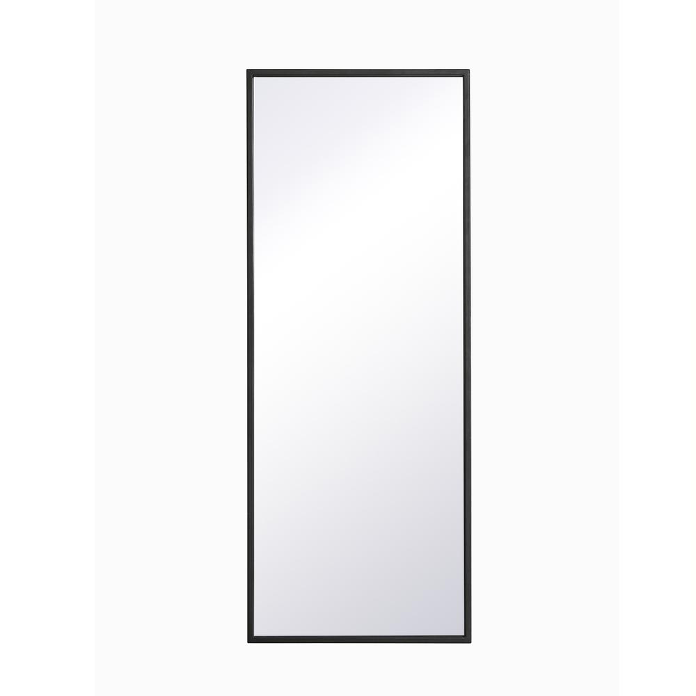 Metal frame rectangle mirror 14 inch in Black. Picture 1
