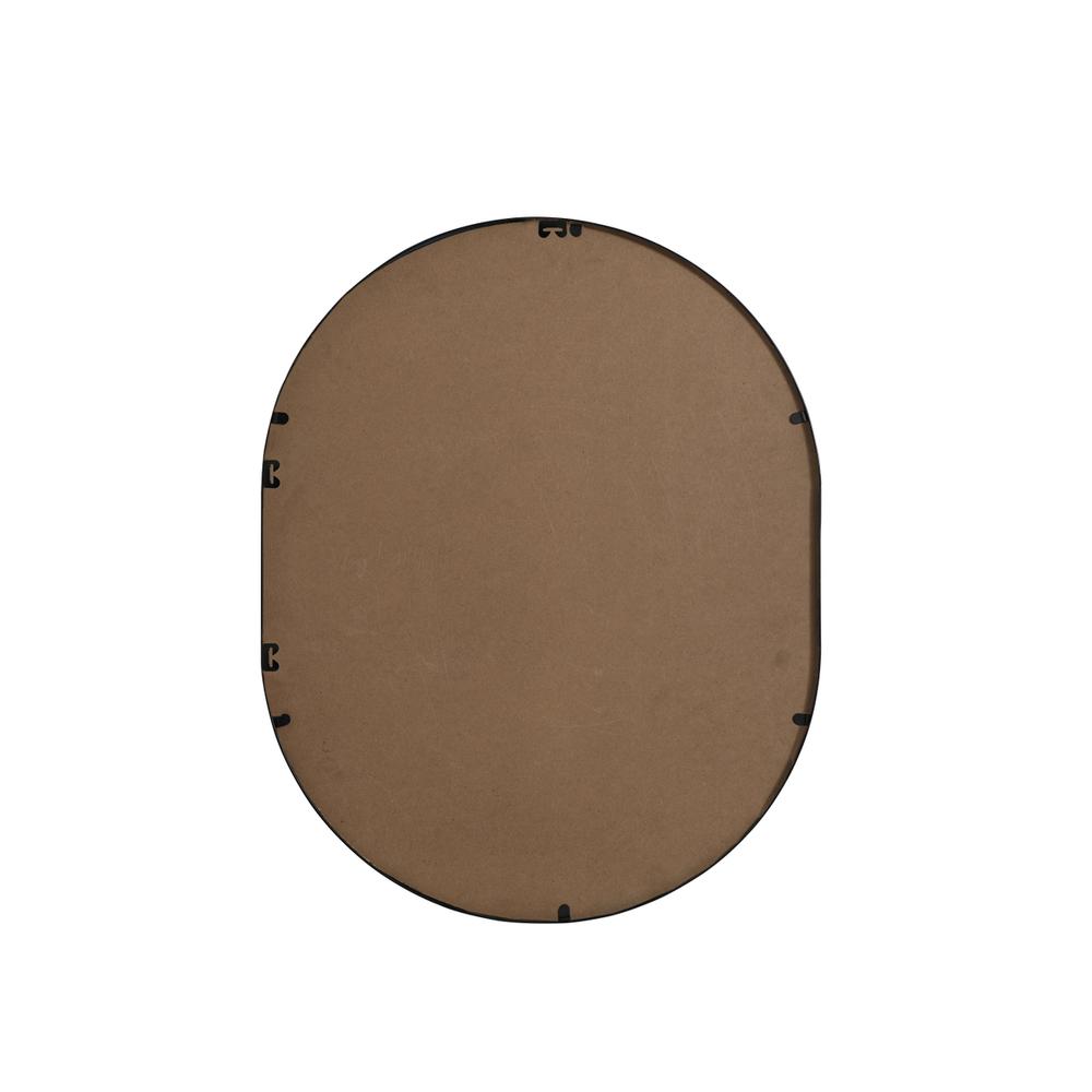 Metal Frame Oval Mirror 24x30 Inch in Black. Picture 10