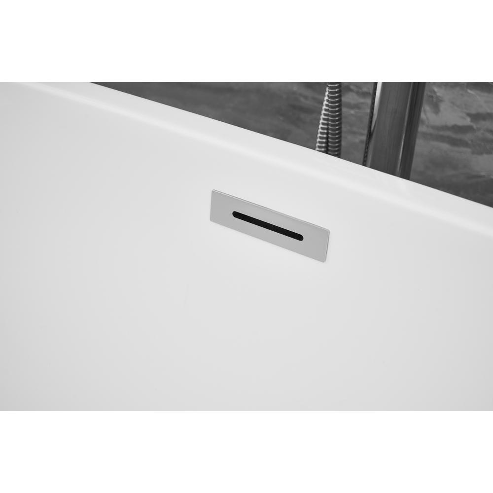 67 inch soaking roll top bathtub in glossy white. Picture 10