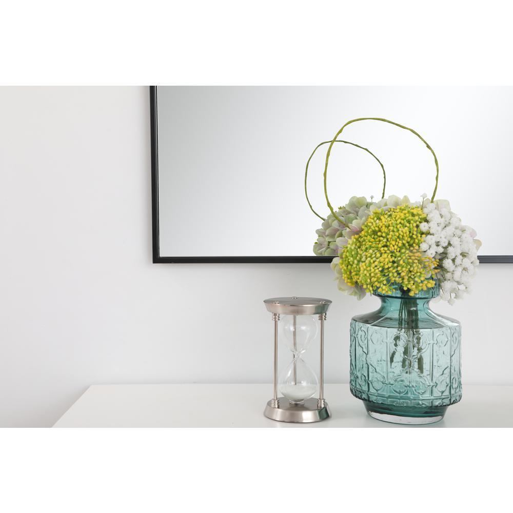 Metal frame rectangle mirror 30 inch in Black. Picture 9