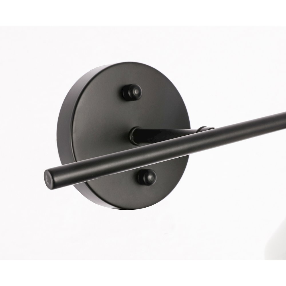 Gene 1 Light Black And Frosted White Glass Right Wall Sconce. Picture 10