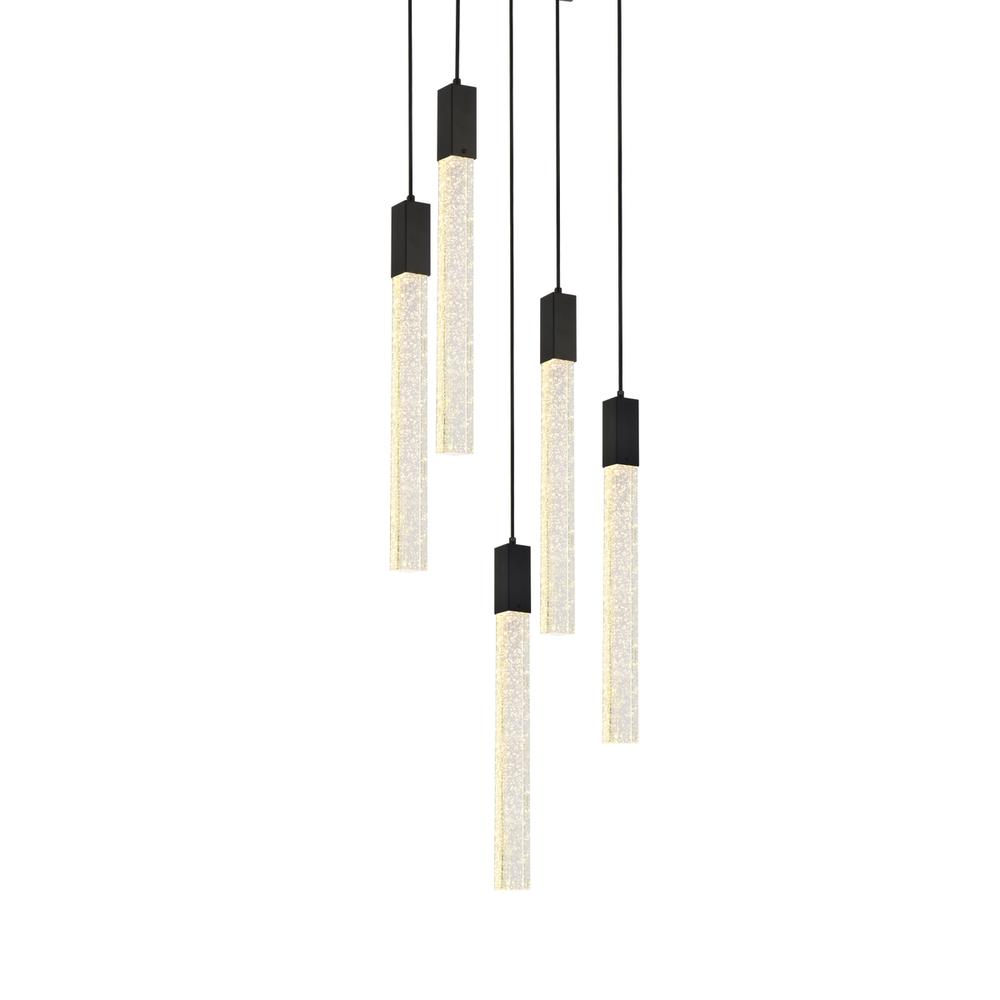 Weston 5 lights pendant in black. Picture 2