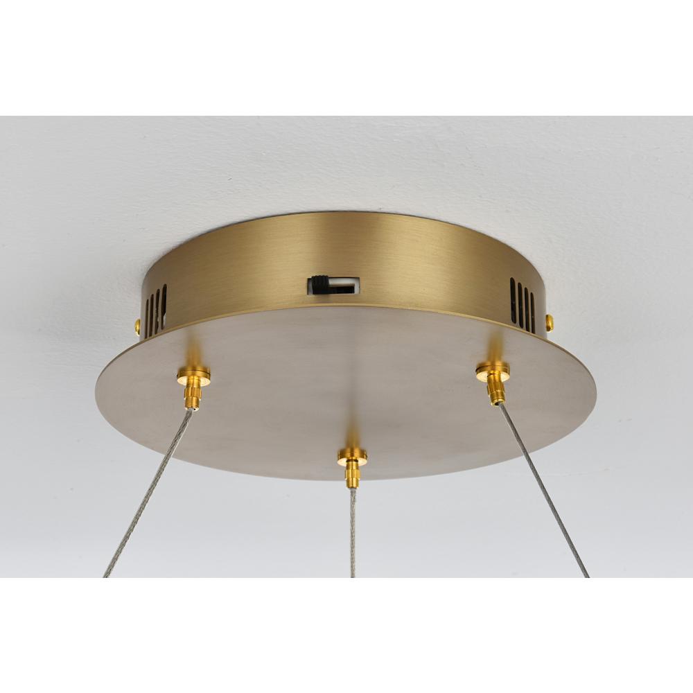 Linden 22 inch Adjustable LED chandelier in Satin Gold. Picture 7