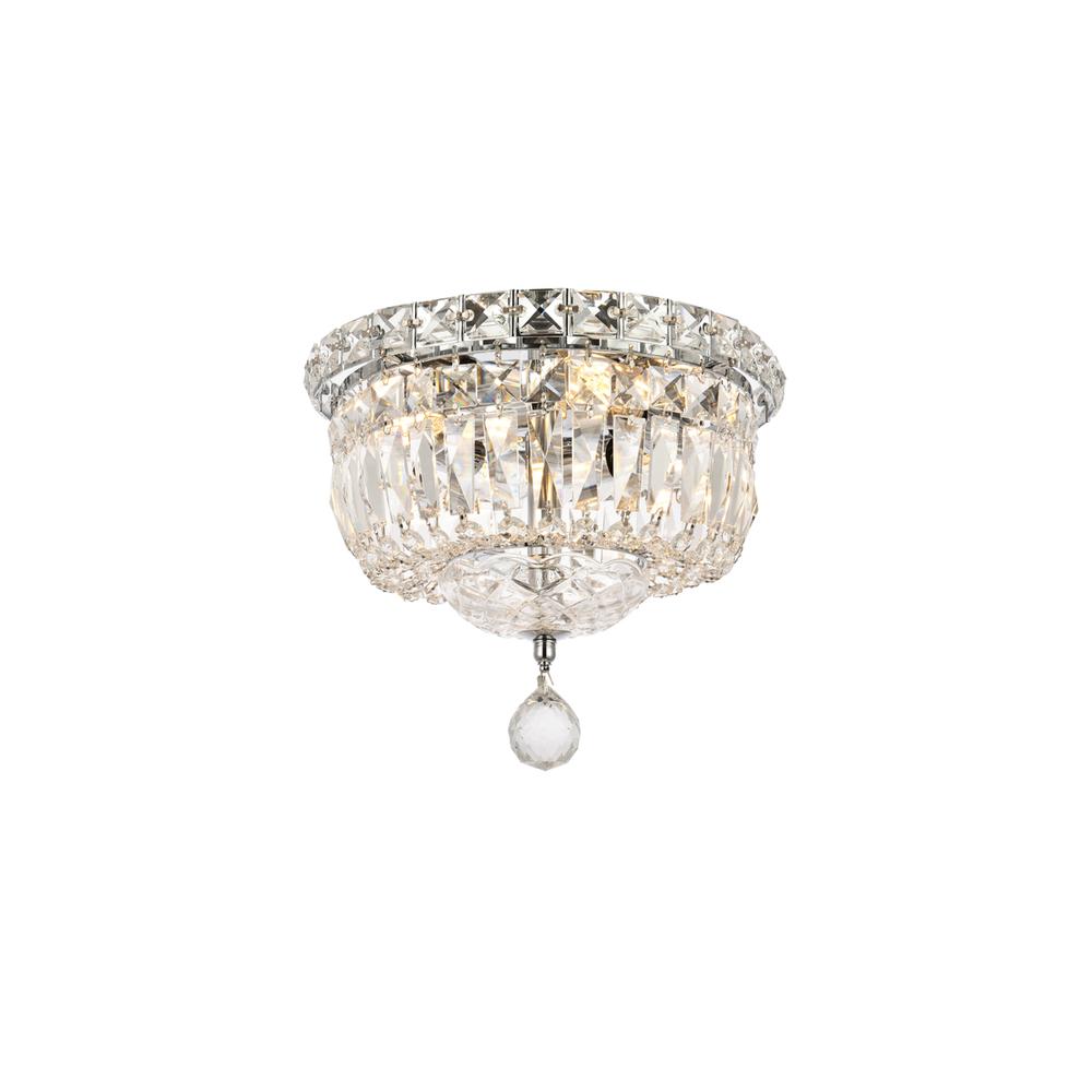 Tranquil 4 light Chrome Flush Mount Clear Royal Cut Crystal. Picture 2