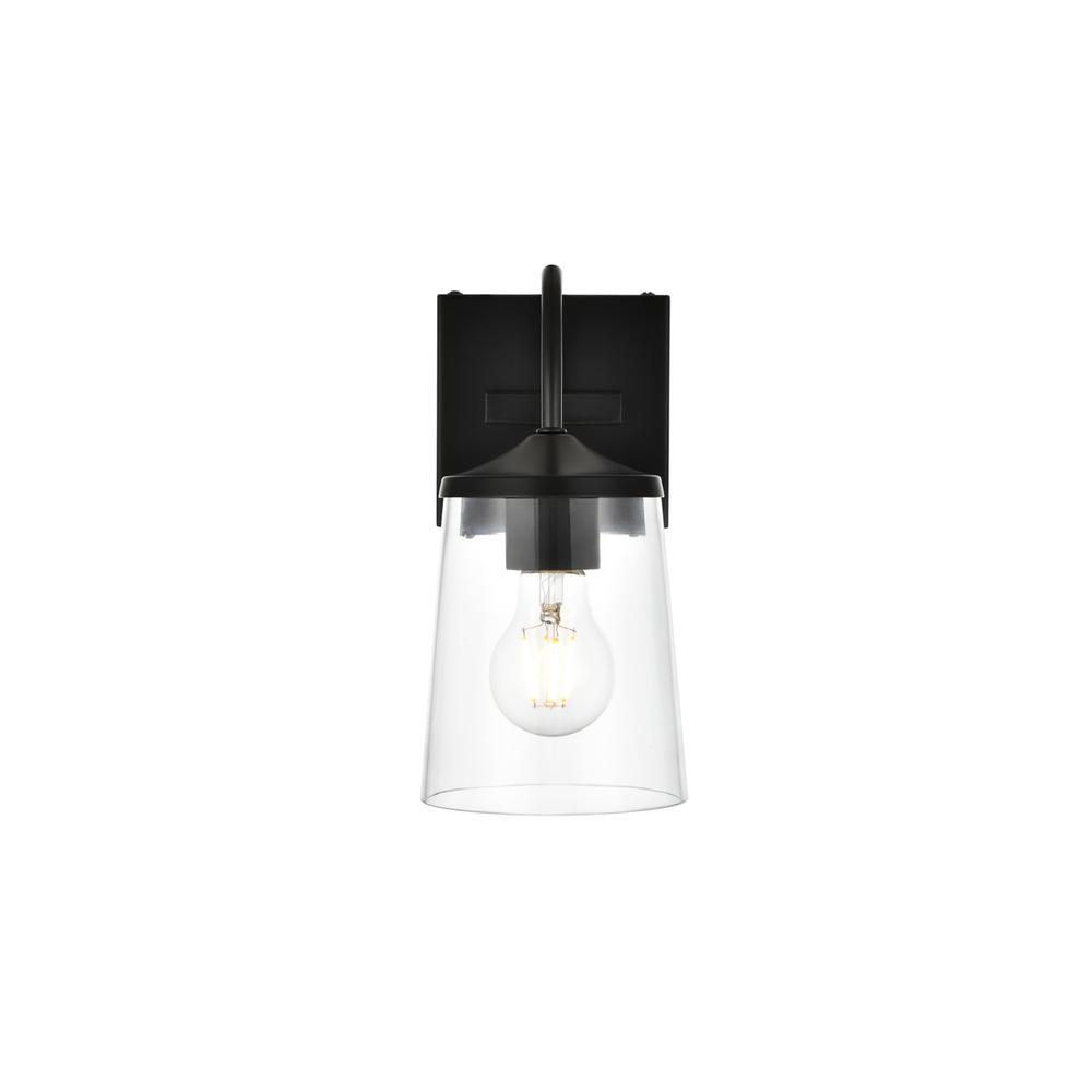 Avani 1 light Black and Clear Bath Sconce. Picture 1