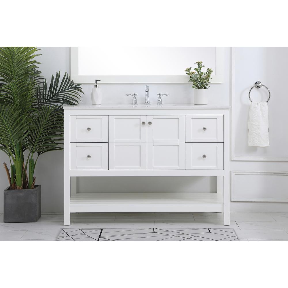 48 inch Single Bathroom Vanity in White. Picture 14
