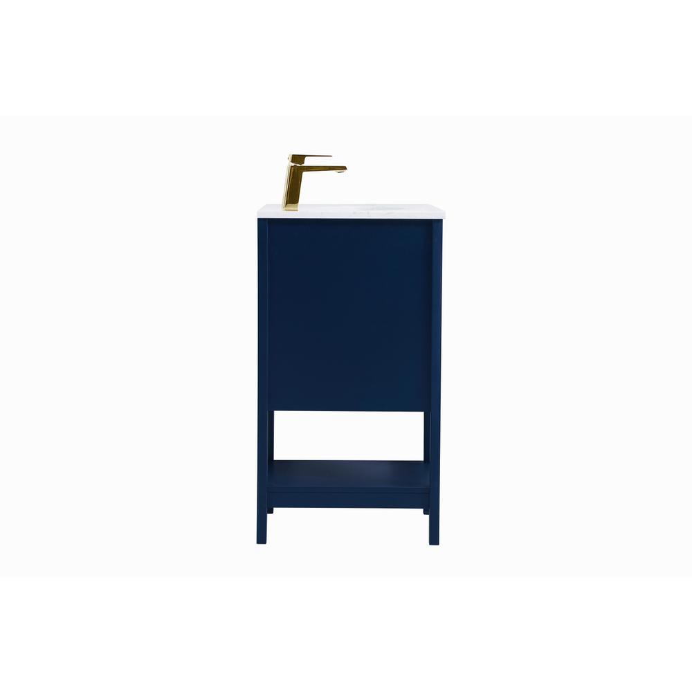 18 inch Single Bathroom Vanity in Blue. Picture 13