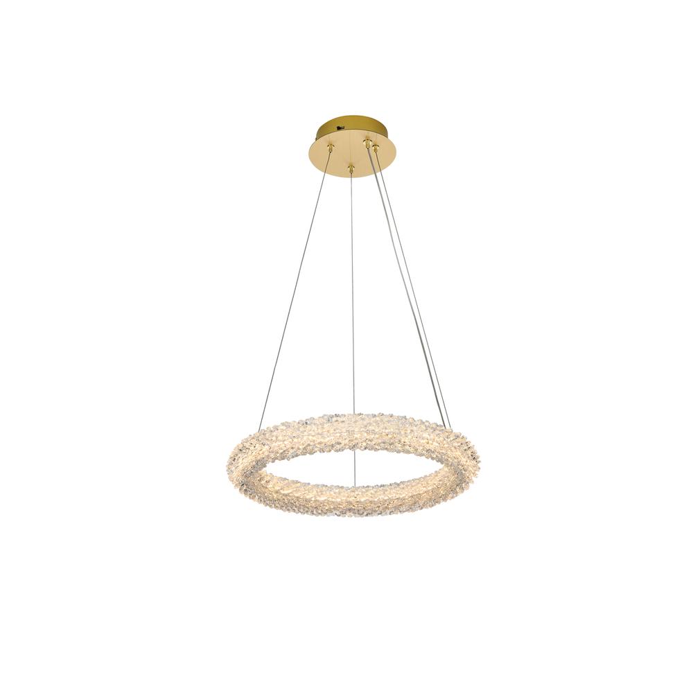 Bowen 18 inch Adjustable LED Chandelier in Satin Gold. Picture 1