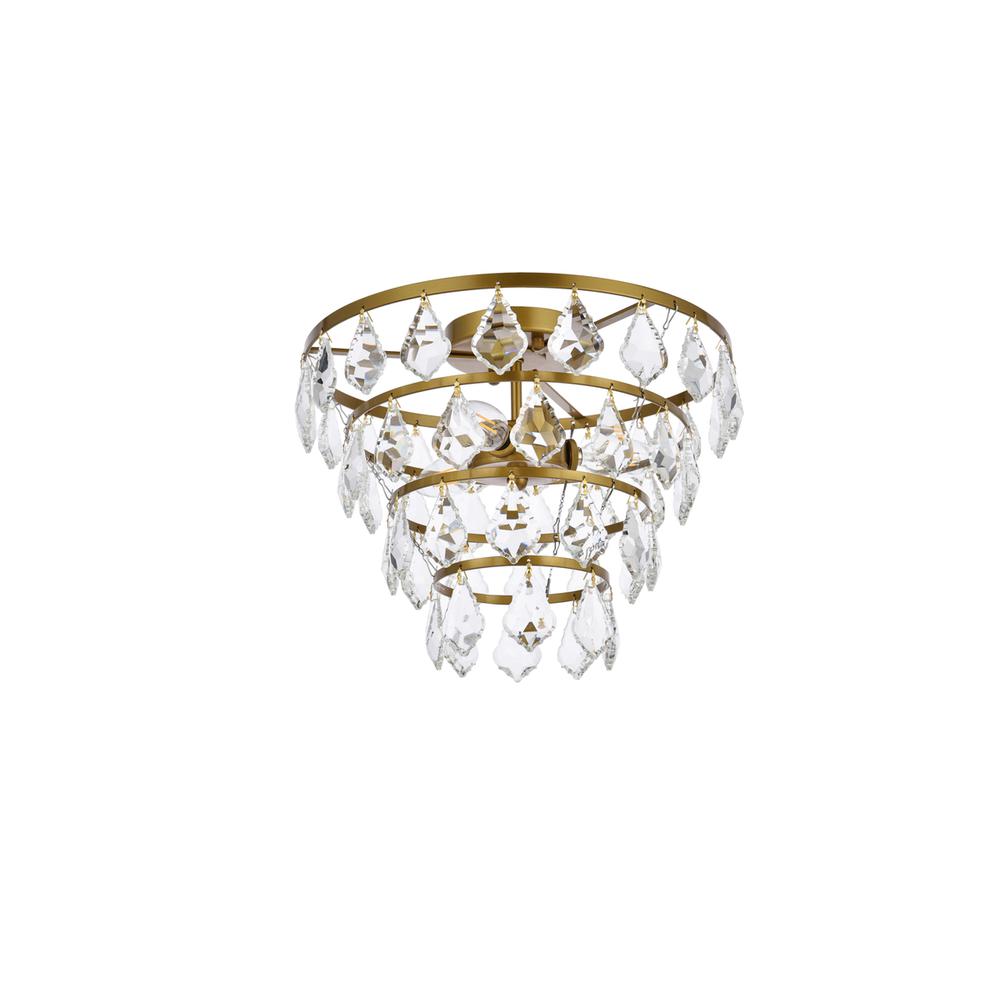 Ella 14 inch flush mount in brass. Picture 6