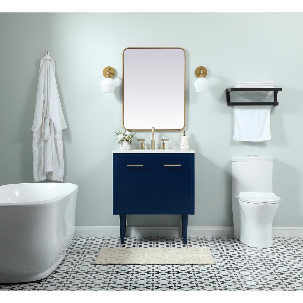 30 inch Single bathroom vanity in blue. Picture 4