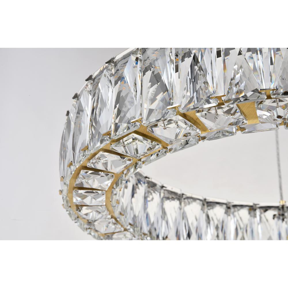 Monroe Integrated LED chip light gold Pendant Clear Royal Cut Crystal. Picture 4