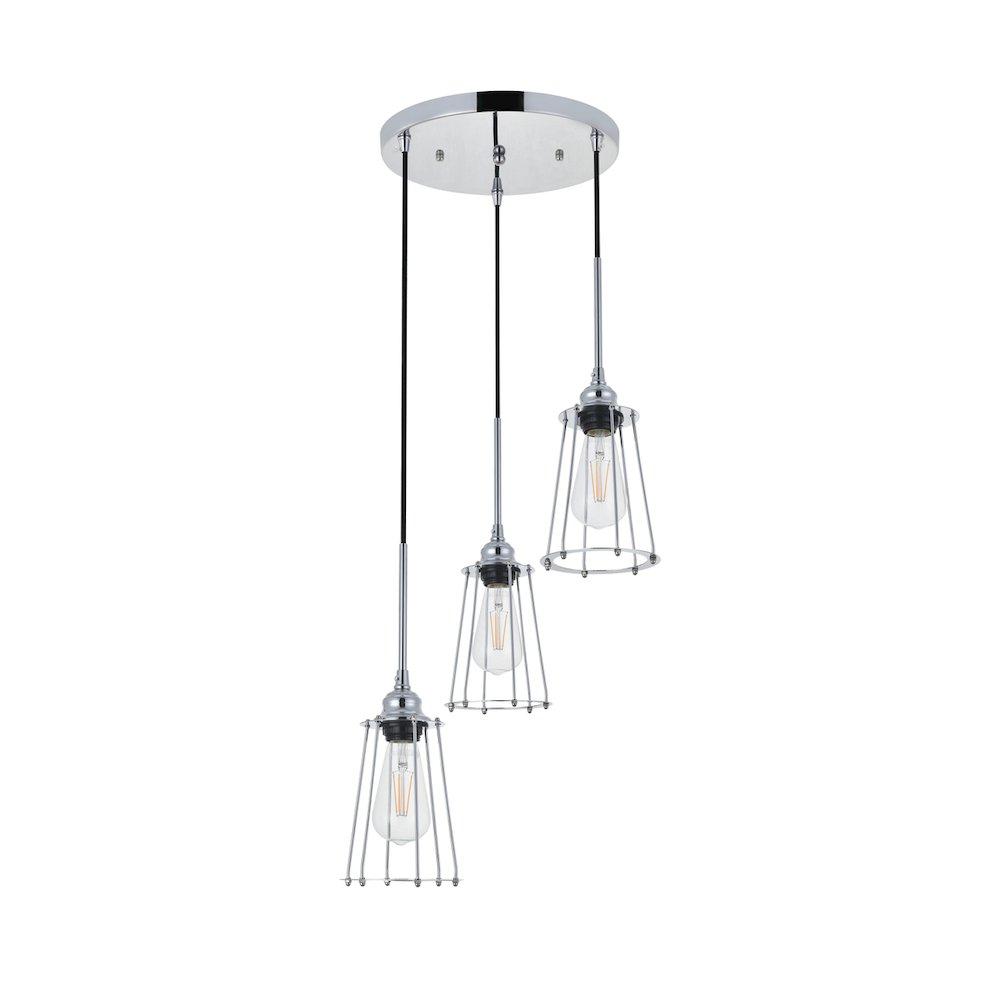 Auspice 3 Light Chrome Pendant. Picture 5