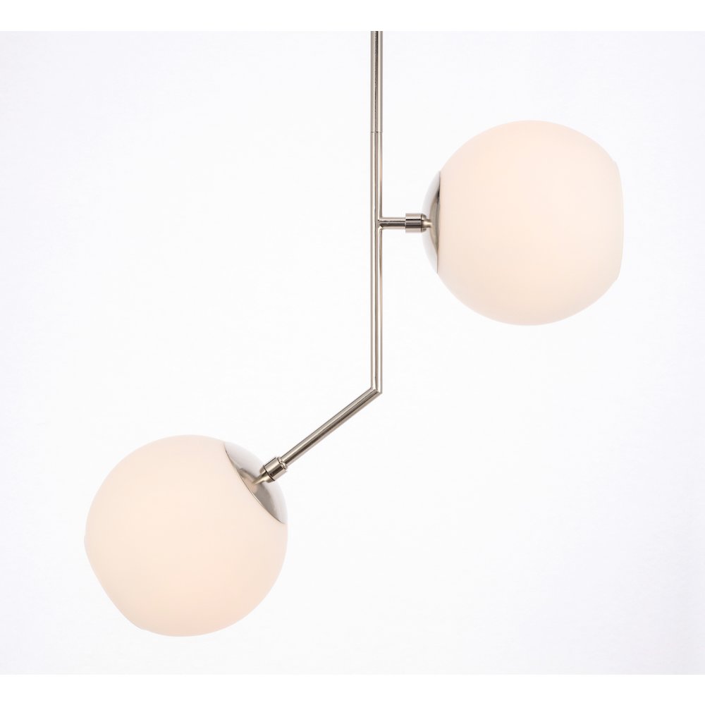 Ryland 2 Light Chrome And Frosted White Glass Pendant. Picture 13