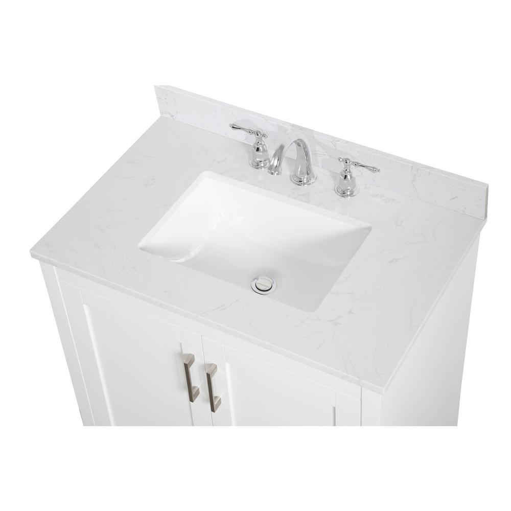30 inch Single Bathroom Vanity in White with Backsplash. Picture 10