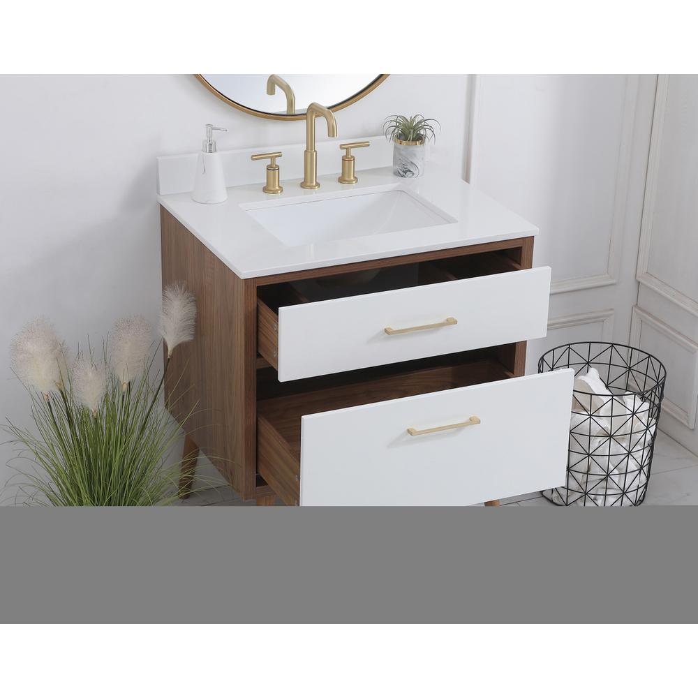 30 inch bathroom Vanity in White with Backsplash. Picture 3