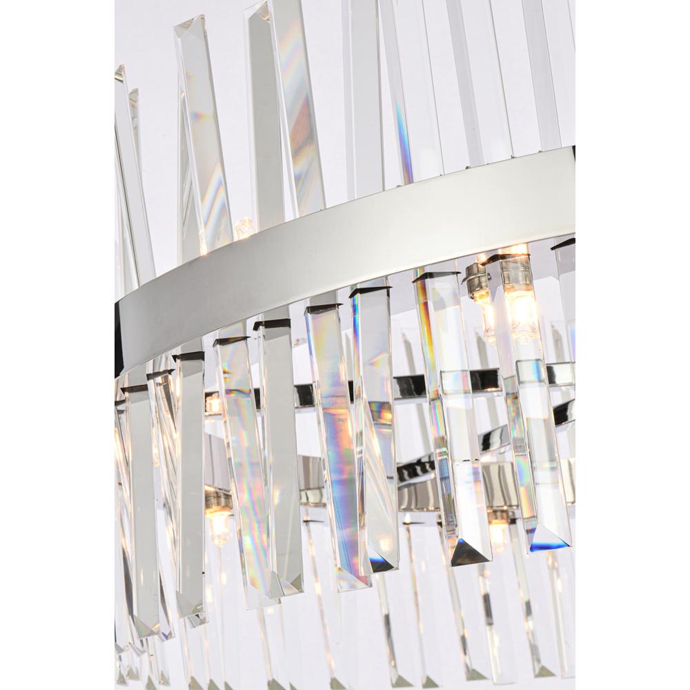 Serephina 36 inch 3 tiers crystal round chandelier light in chrome. Picture 3
