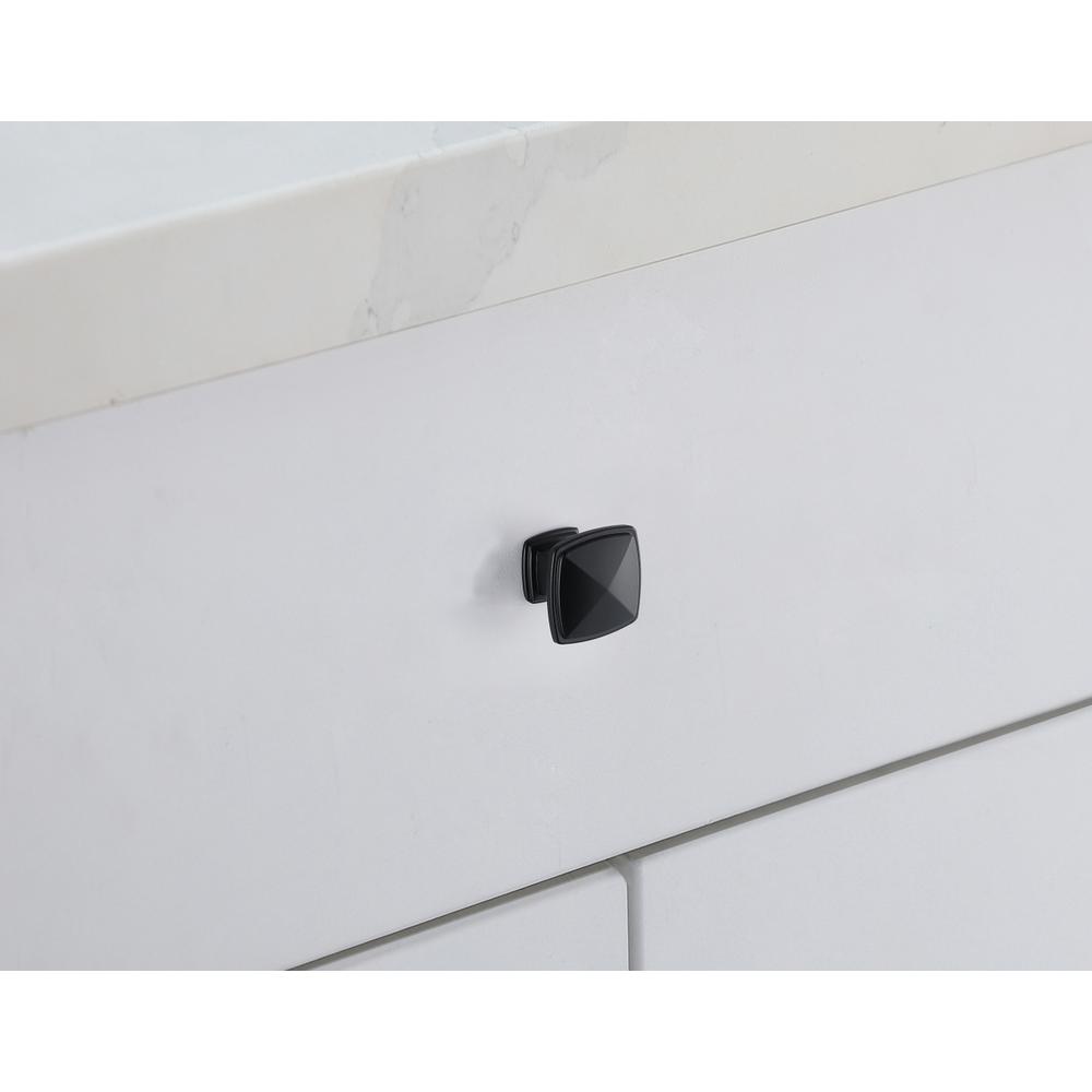 Marcel 1.2" Matte Black Square Knob Multipack (Set of 10). Picture 2