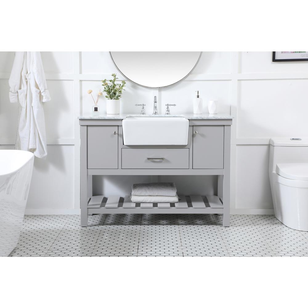 48 inch Single bathroom vanity in grey. Picture 14