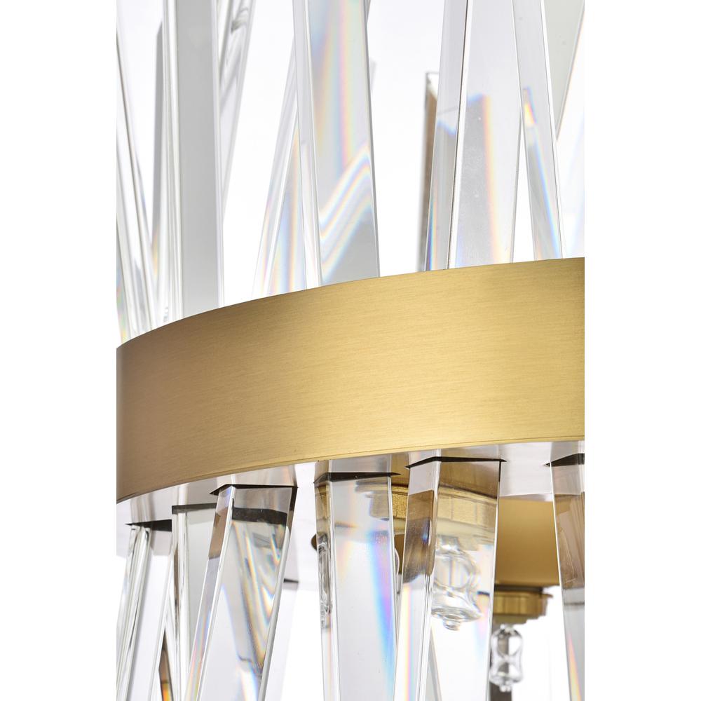 Serephina 12 inch crystal round pendant light in satin gold. Picture 5
