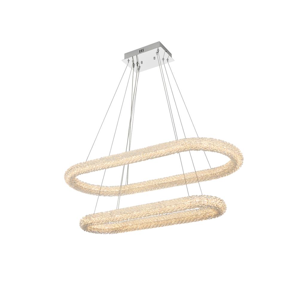 Bowen 42 inch Adjustable LED Chandelier in Chrome. Picture 1