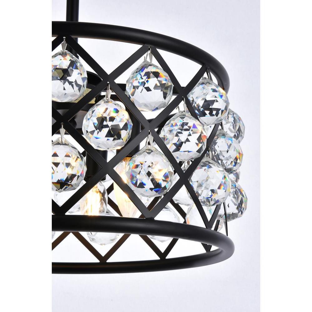 Madison 4 light Matte Black Pendant Clear Royal Cut Crystal. Picture 5