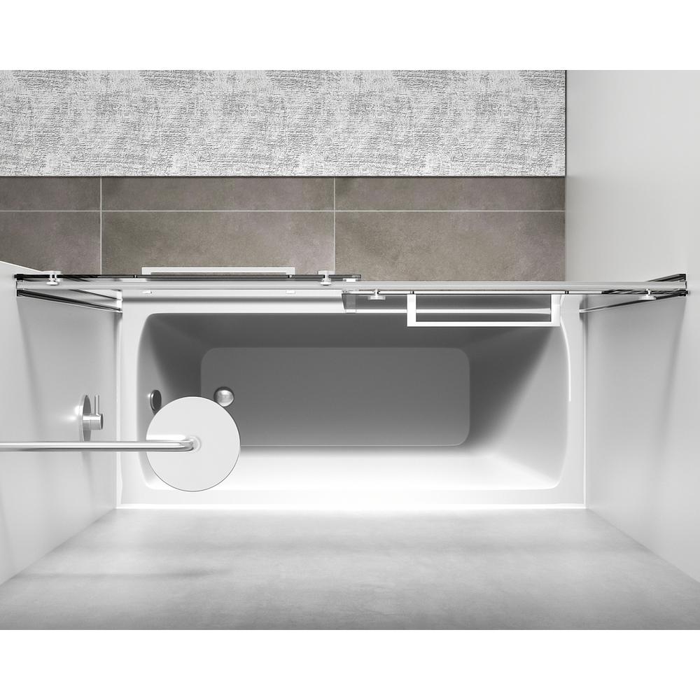 Frameless tub door 60 x 60 Polished Chrome. Picture 4