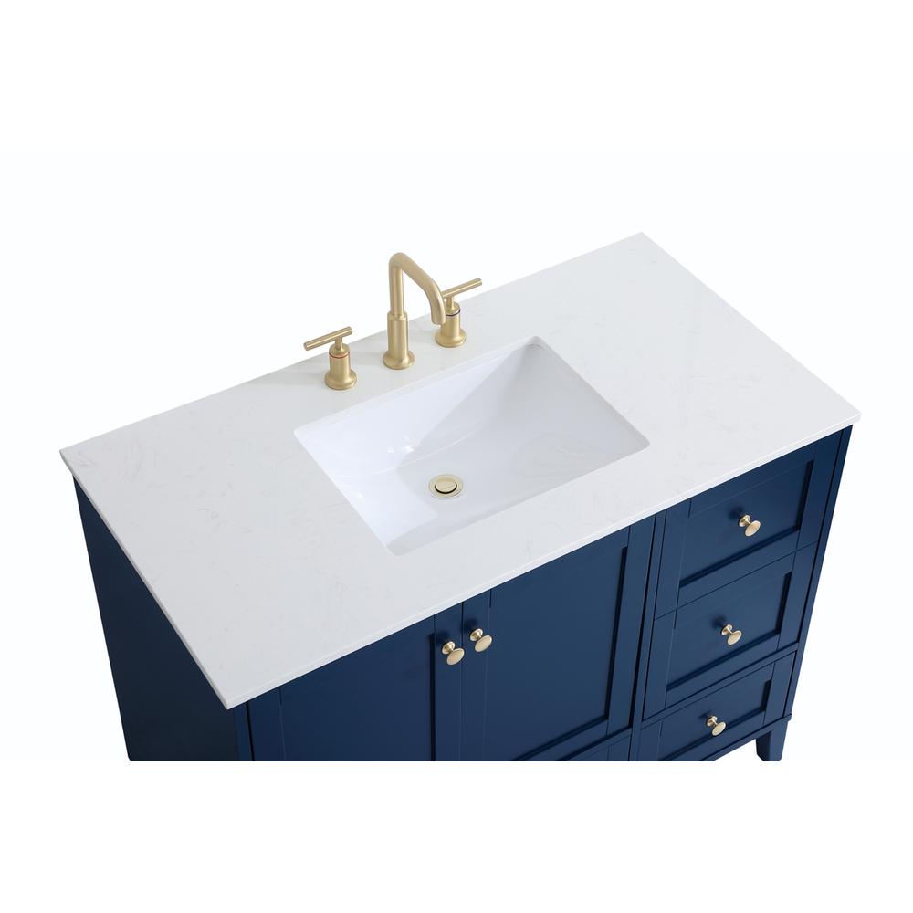 42 inch Single Bathroom Vanity in Blue. Picture 9