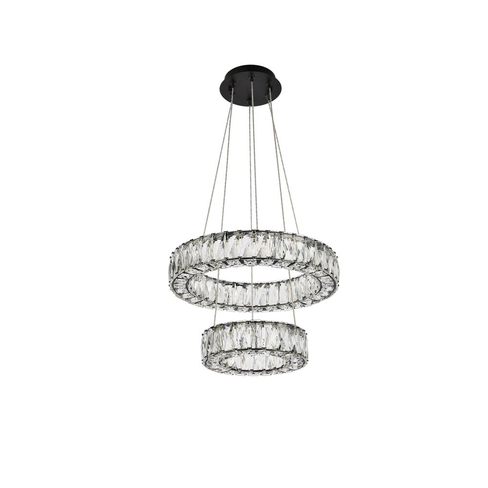 Monroe 18 inch LED two ring pendant in black. Picture 6