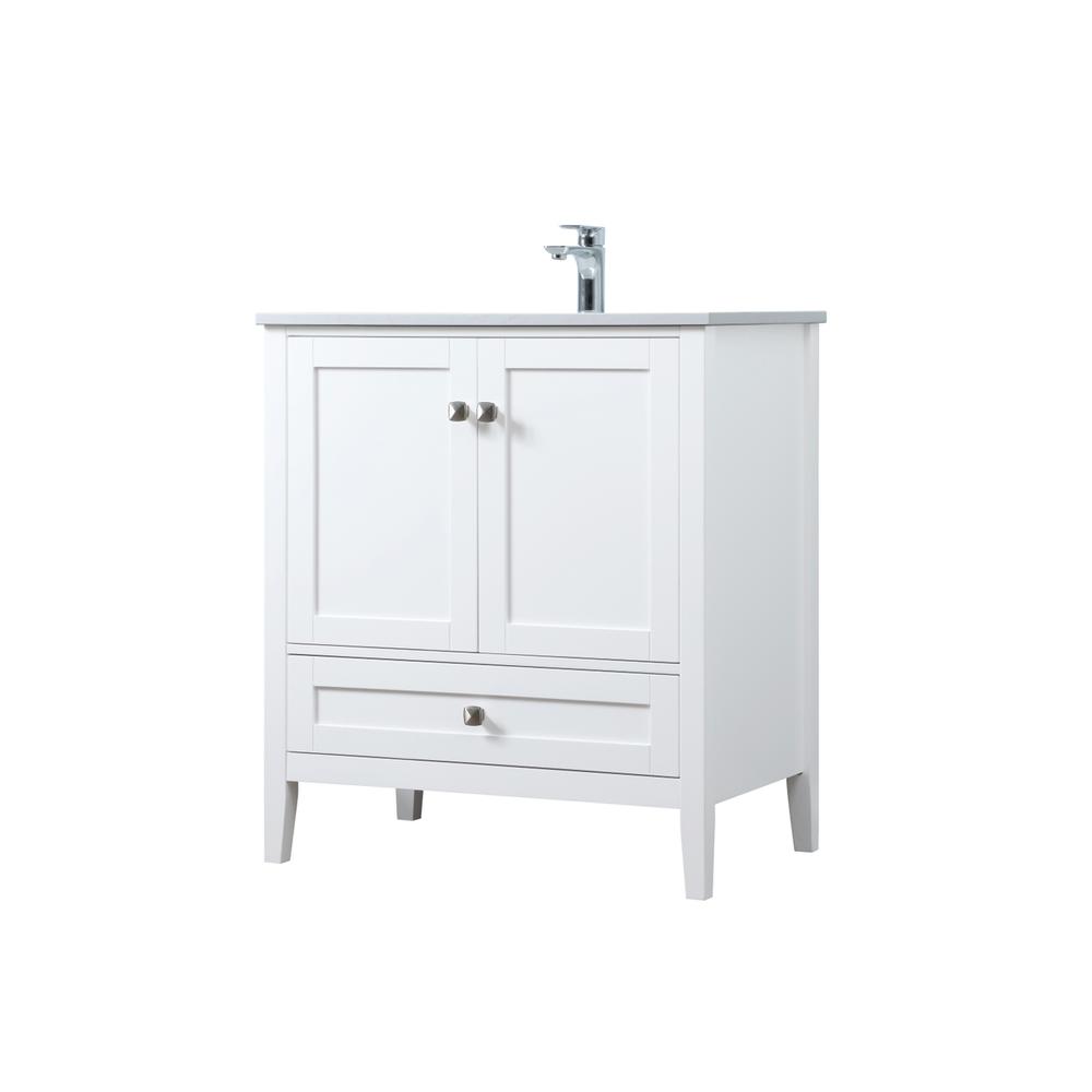 30 Inch SIngle Bathroom Vanity In White. Picture 7