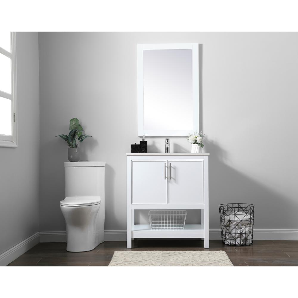 30 Inch SIngle Bathroom Vanity In White. Picture 4