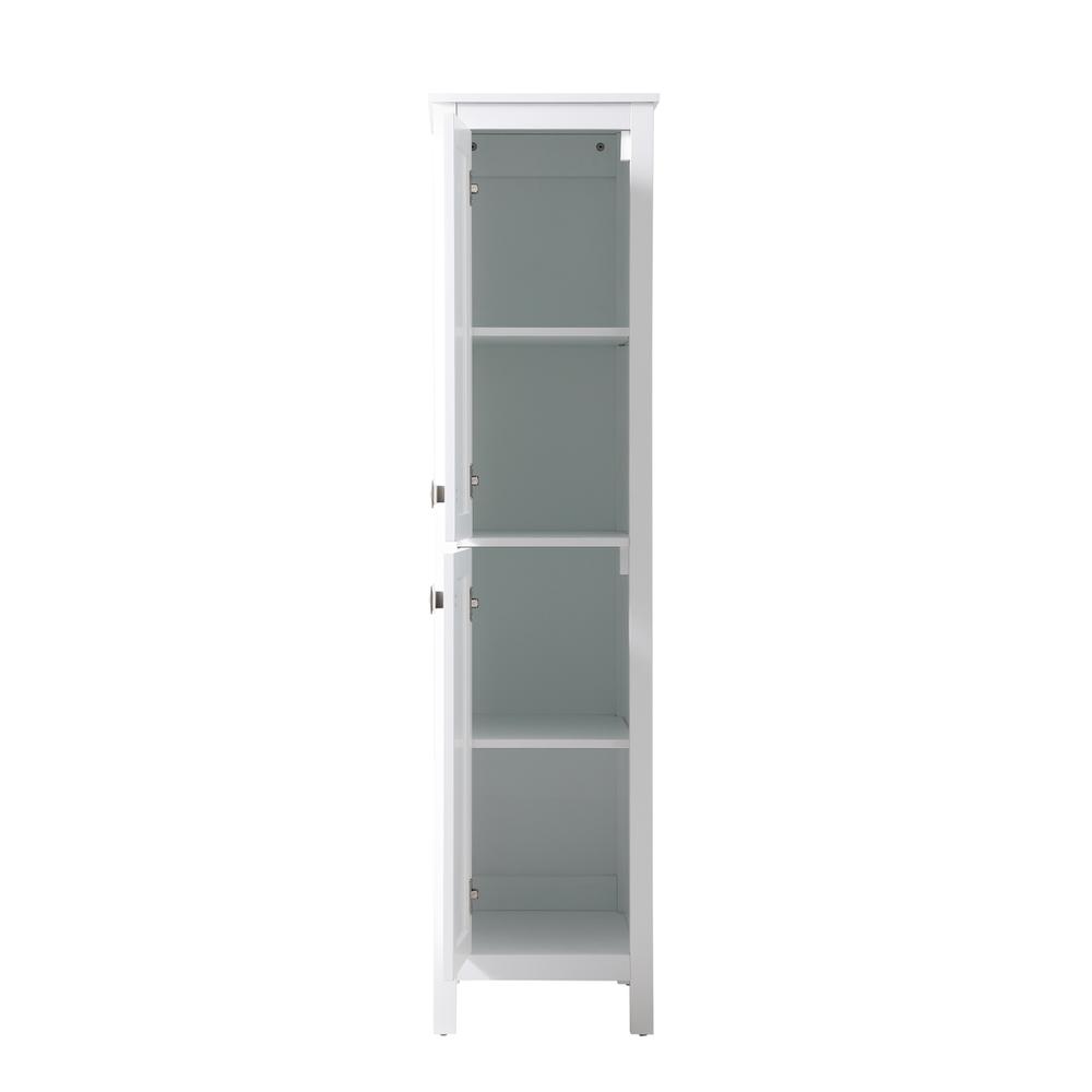 16 Inch Wide Bathroom Linen Storage Freestanding Cabinet In White. Picture 4