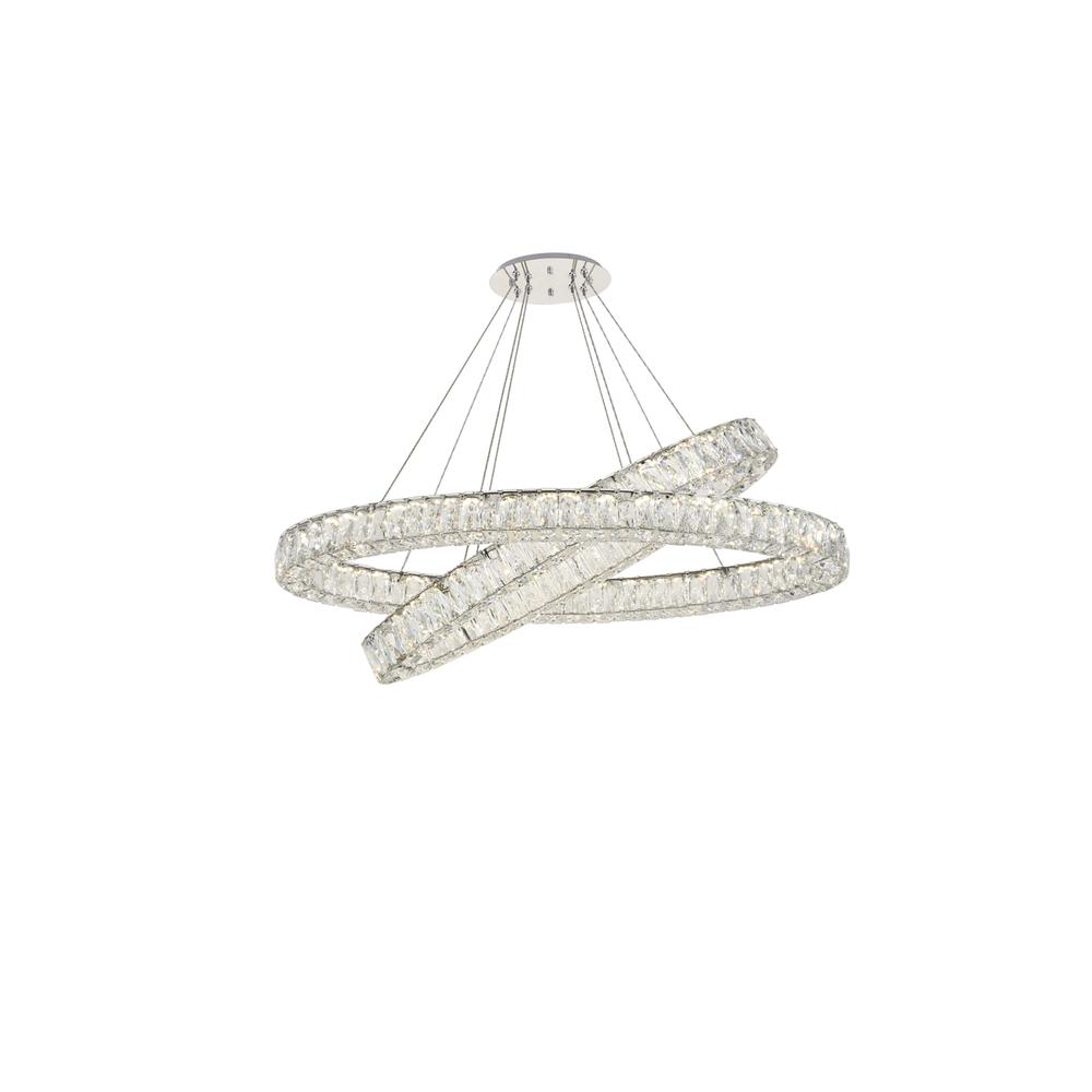 Monroe Integrated LED light Chrome Chandelier Clear Royal Cut Crystal. Picture 2