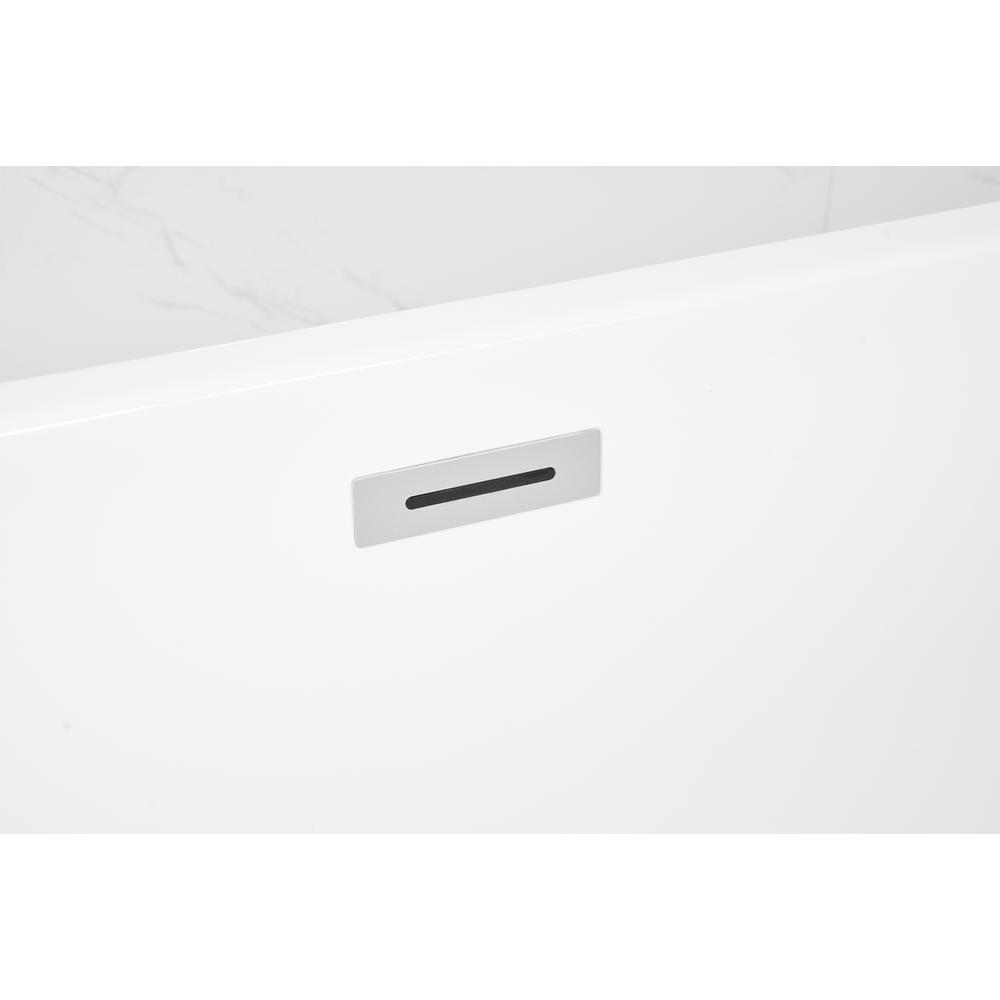 72 inch soaking double slipper bathtub in glossy white. Picture 10