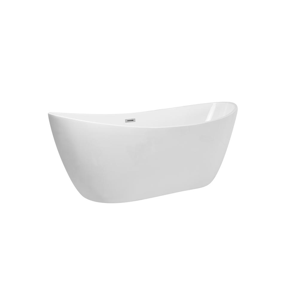 72 inch soaking double slipper bathtub in glossy white. Picture 7