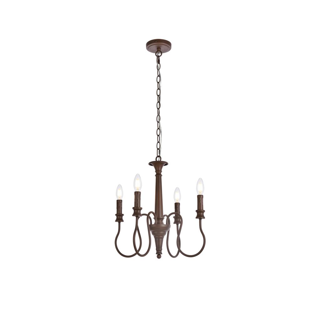 Flynx 4 lights pendant in weathered oak. Picture 1