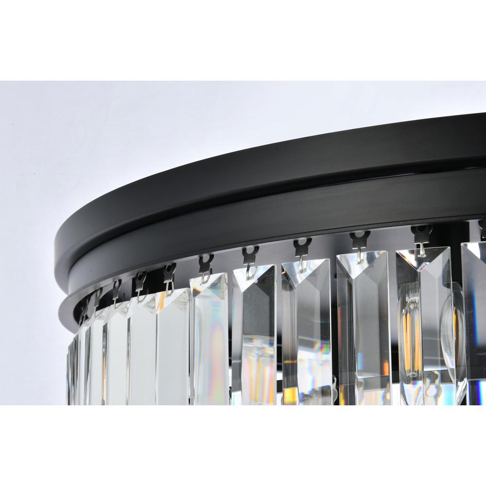 Sydney 17 light Matte Black Flush Mount Clear Royal Cut Crystal. Picture 4