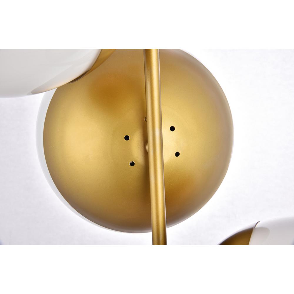 Eclipse 3 Lights Brass Pendant With Frosted White Glass. Picture 3