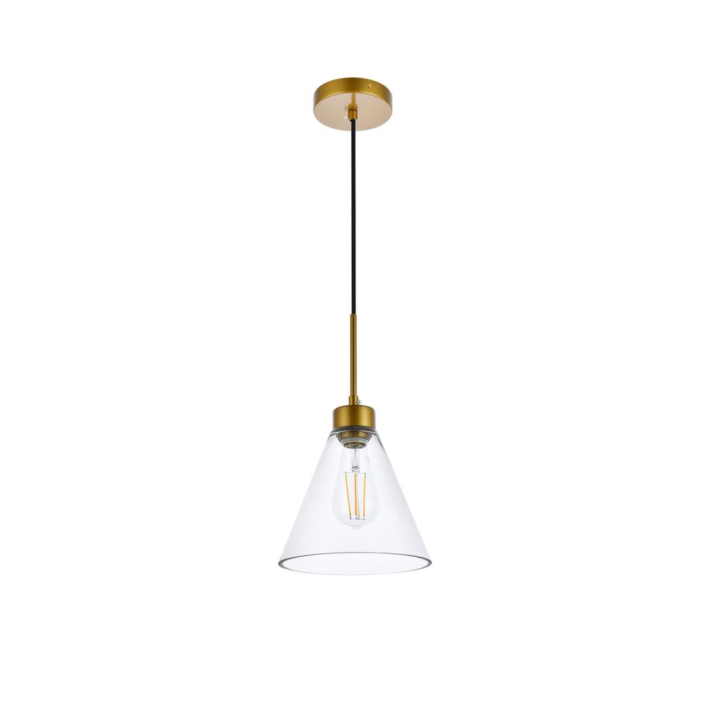Mera 1 light brass pendant. Picture 6