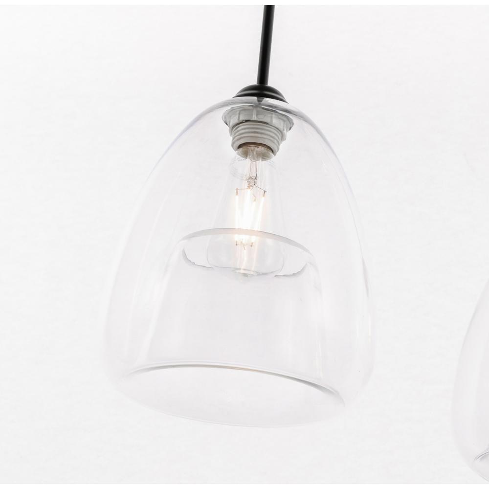 Kason 3 light Black and Clear glass pendant. Picture 9