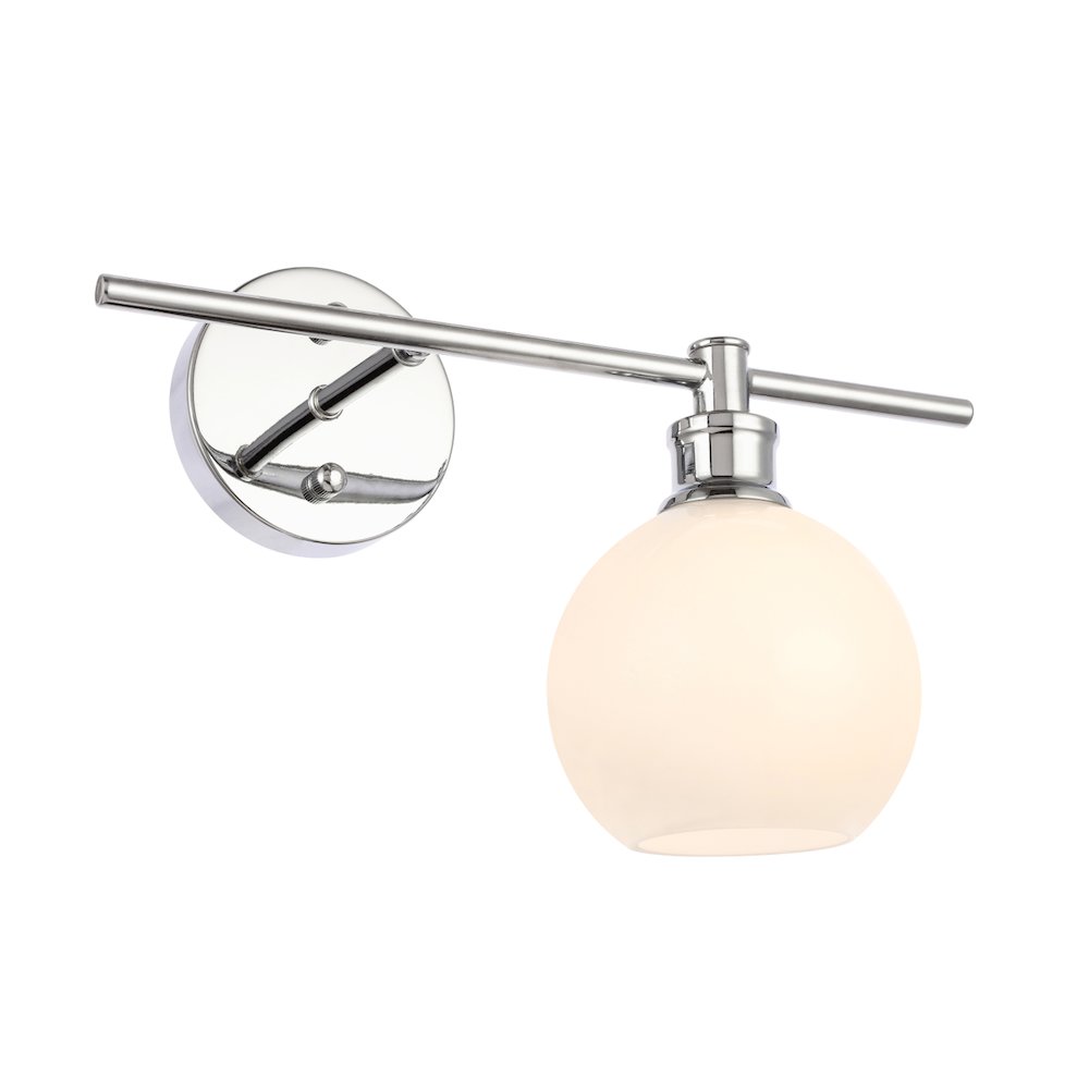 Collier 1 Light Chrome And Frosted White Glass Right Wall Sconce. Picture 3