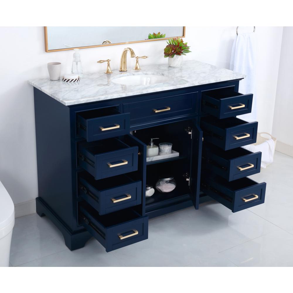 48 inch Single bathroom vanity in Blue. Picture 4