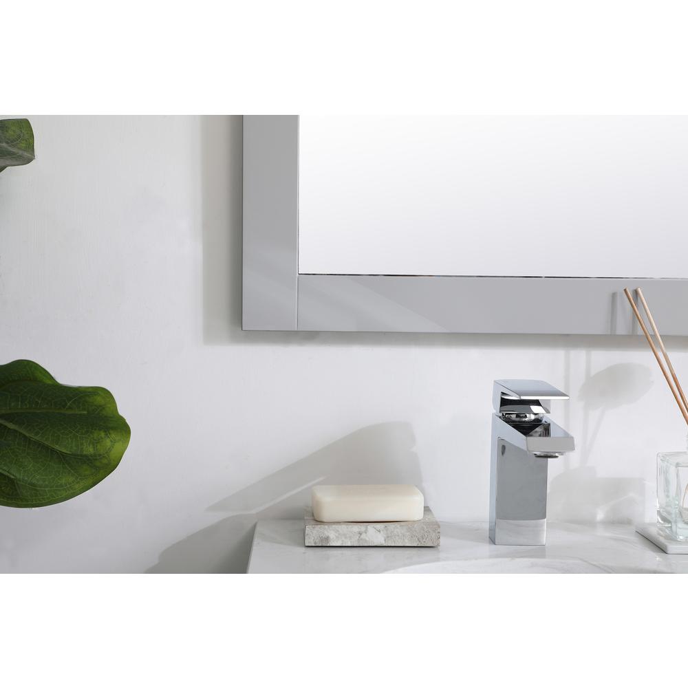 Aqua rectangle vanity mirror 18 inch in Grey. Picture 5