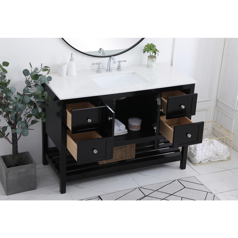 48 inch Single Bathroom Vanity in Black. Picture 3