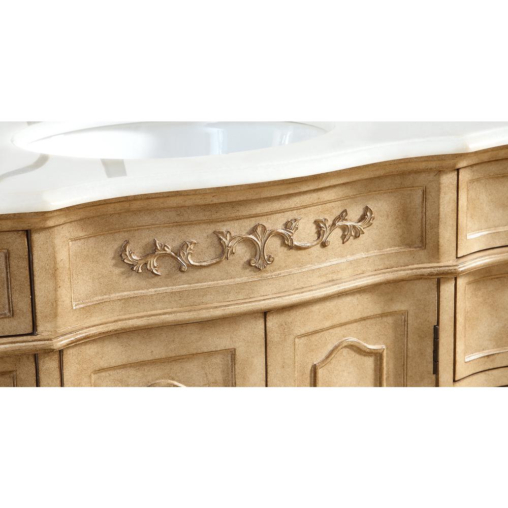 60 inch Single Bathroom vanity In Antique Beige. Picture 4