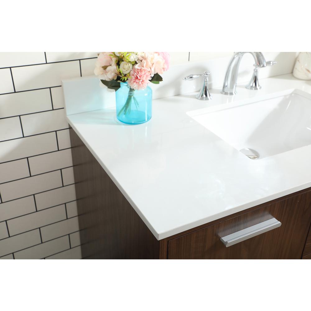 42 inch bathroom vanity in Walnut with backsplash. Picture 5