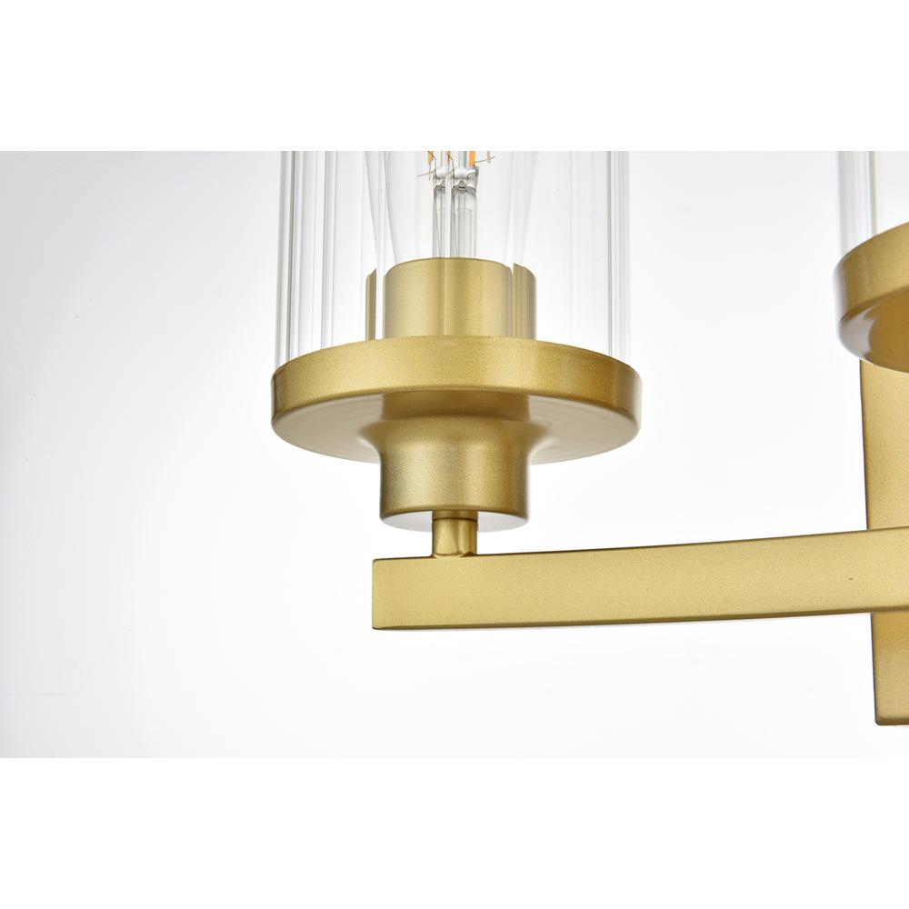Saanvi 3 light Brass and Clear Bath Sconce. Picture 4
