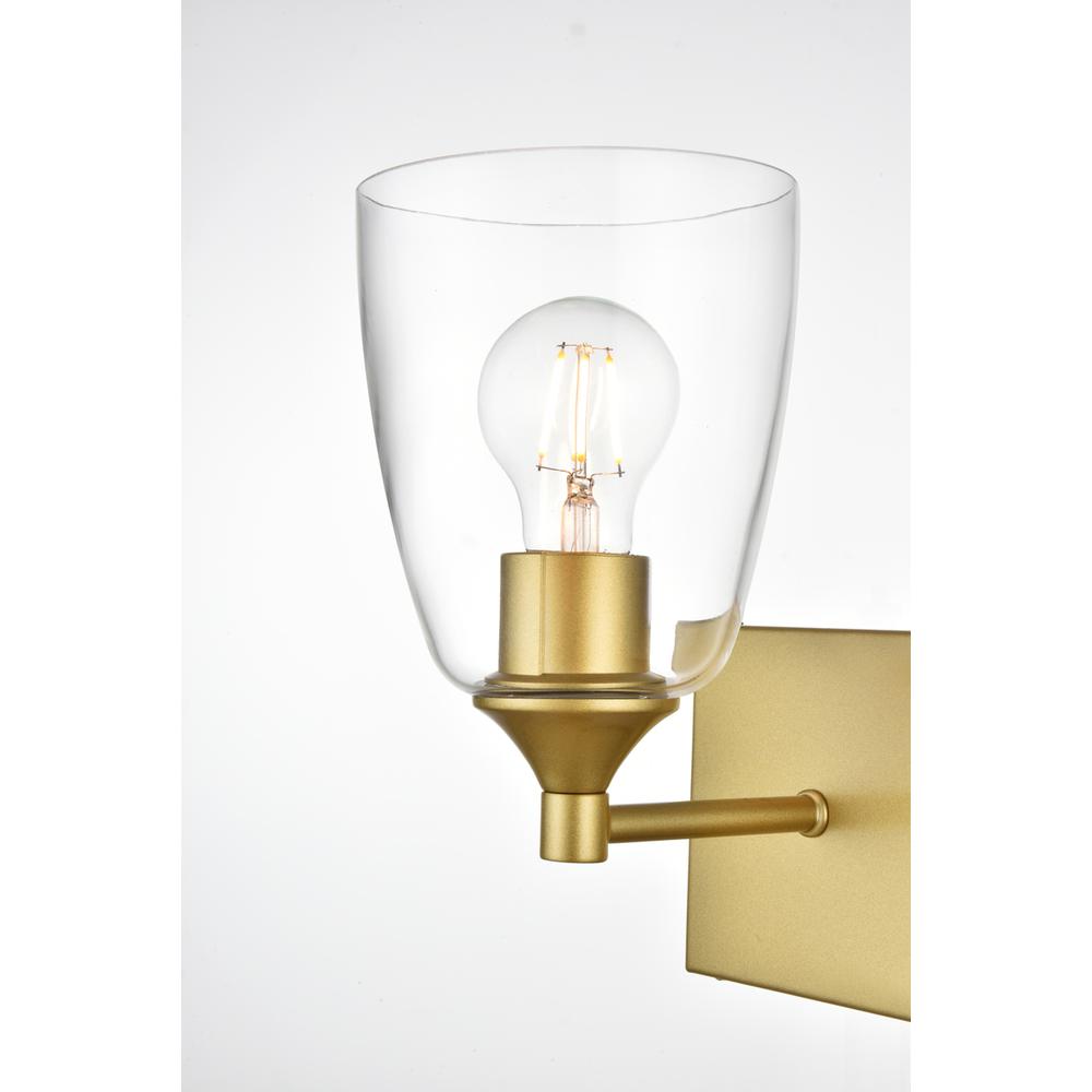 Gianni 1 light Brass and Clear Bath Sconce. Picture 4