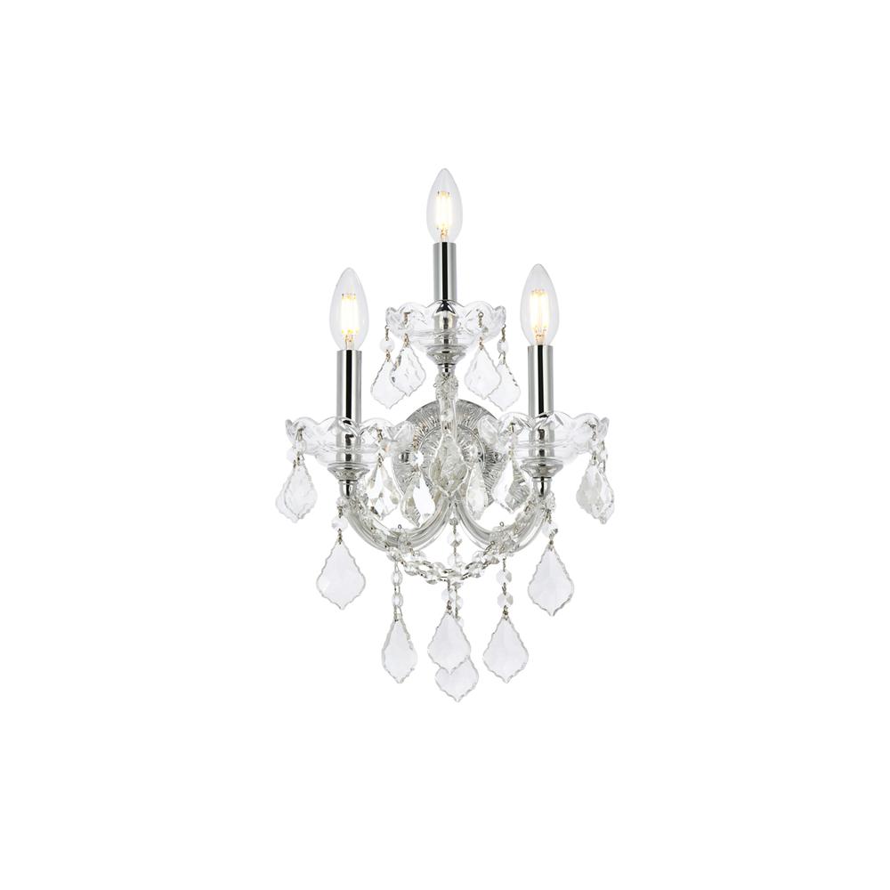 Maria Theresa 3 light Chrome Wall Sconce Clear Royal Cut Crystal. Picture 1