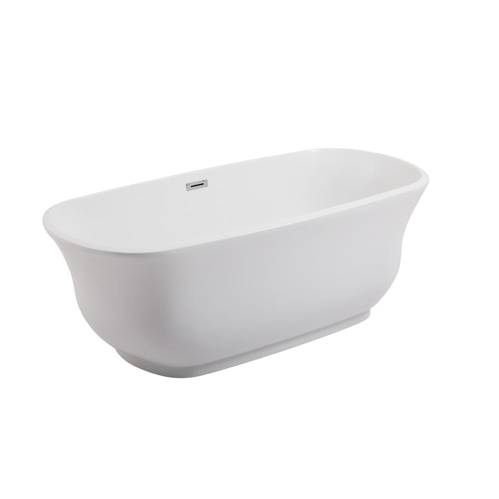 67 inch soaking bathtub in glossy white. Picture 8
